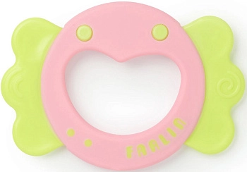 Прорезыватель силиконовый Farlin Веселое сердечко 0+ (розовый-салатовый)