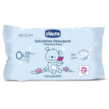 Очищающие салфетки для груди Chicco, 0 мес.+ (72 шт.)