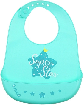 Нагрудник силиконовый Uviton арт. 0246 (Super Star (мята))