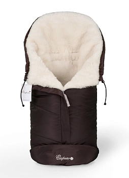 Конверт в коляску Esspero Sleeping Bag White (натуральная 100% шерсть) (Chocolat)