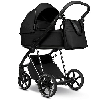 Коляска 2 в 1 Roan Sol Vintage Luxury (Caviar Black/Nickel/руч.Black)