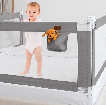 Барьер для кровати AmaroBaby Linear 160 см (серый)