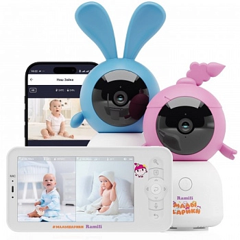 Видеоняня Ramili Baby RV100X2NUSHAKROSH Нюша и Крошик, Малышарики (с креплениями)