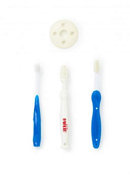 Набор зубных щеток Farlin (1,2,3 стадии), 3 мес.+ (Синий)