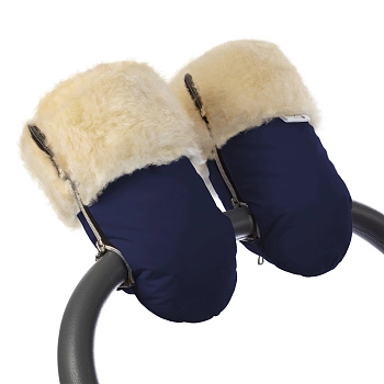 Муфта-рукавички для коляски Esspero Double (Натуральная шерсть) (Navy)