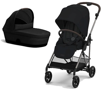 Коляска 2 в 1 Cybex Melio (Magic Black с дождевиком)