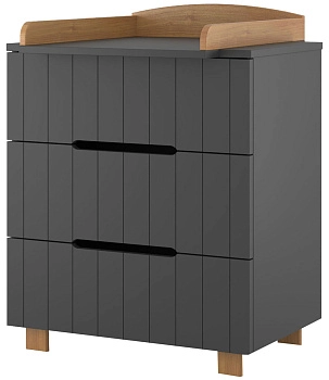Детский пеленальный комод Incanto Vikki 800/3 МДФ (графит-бук)