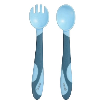 Набор Uviton Ложечка и вилочка пластичные арт.0621 (Голубой)