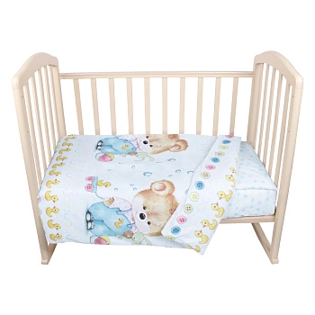 КПБ ALIS 3 предмета "Медвежонок с уточкой", поплин