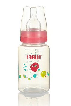 Полипропиленовая бутылочка для кормления со стандартным горлышком Farlin, 150 мл. (Розовый)