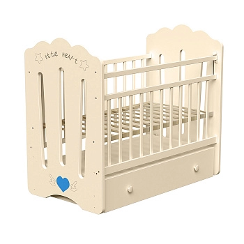 Детская кроватка ВДК Little Heart (маятник) (слоновая кость)