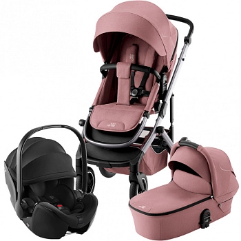 Коляска 3 в 1 Britax Roemer Smile 5Z автокресло Baby-Safe Pro (Dusty Rose/Space Black)