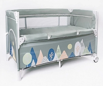 Манеж-кровать Amarobaby Transform (Mountains/Зеленый)