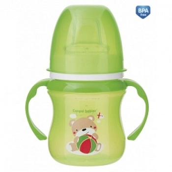 Поильник Canpol EasyStart Colourful animals, силик. носик, 120 мл, 6+ мес., арт. 35/207 (зеленый)