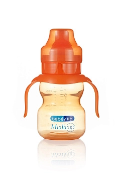 Чашка непроливайка Bebe Due Medic 220 мл. 0+ мес. (Оранжевый)