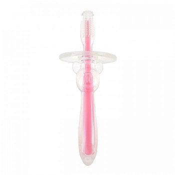 Силиконовая зубная щеточка-массажер Uviton Первые зубки (Розовый)