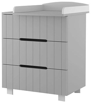 Детский пеленальный комод Incanto Vikki 800/3 МДФ (серый-белый)