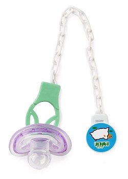 Эластичная пустышка и цепочка от Farlin с 6+ мес. (Фиолетовый)