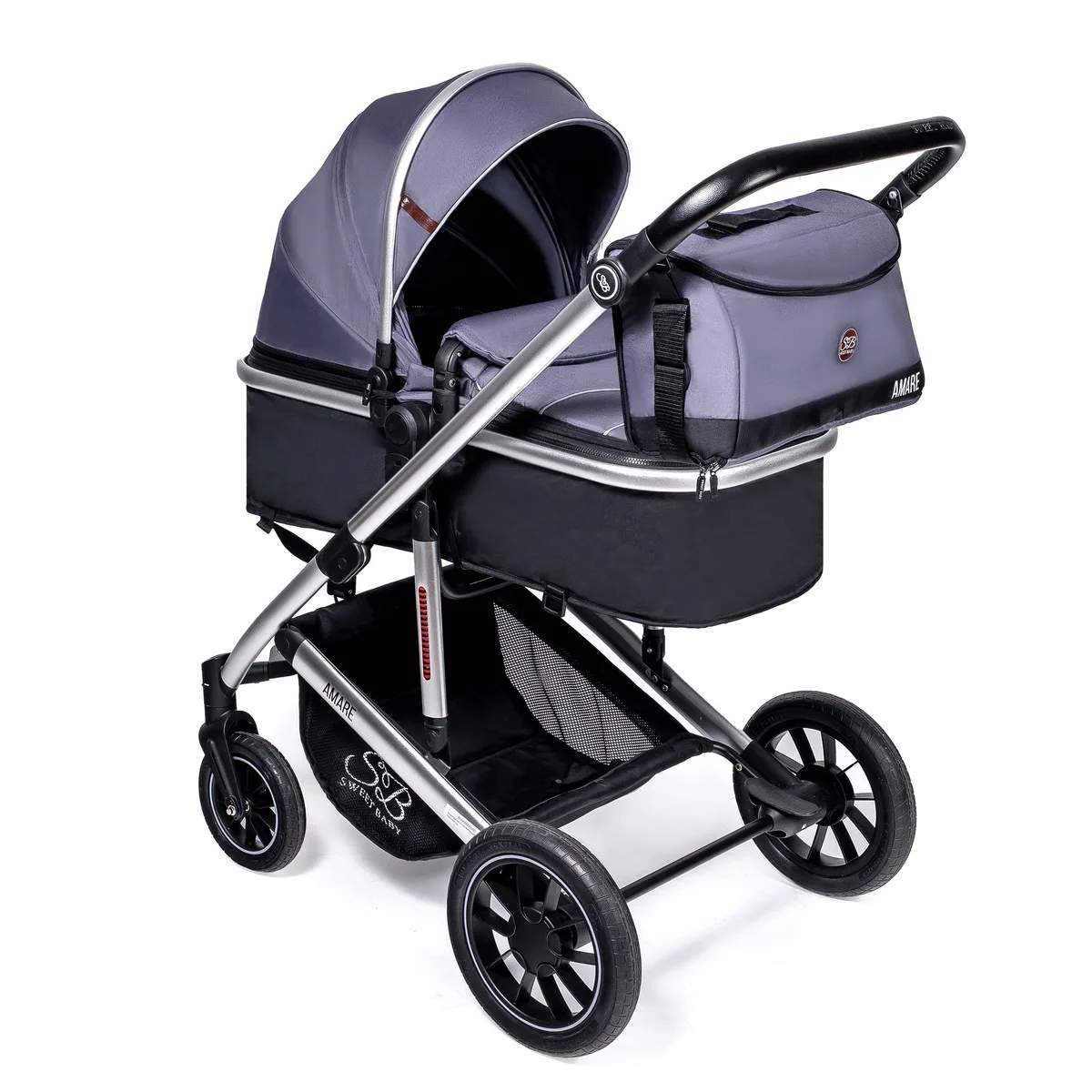 Детская коляска Sweet Baby Amare 3 в 1 Grey jo6f3rl8t62xrq0j1mmu2dt7pftld7tl