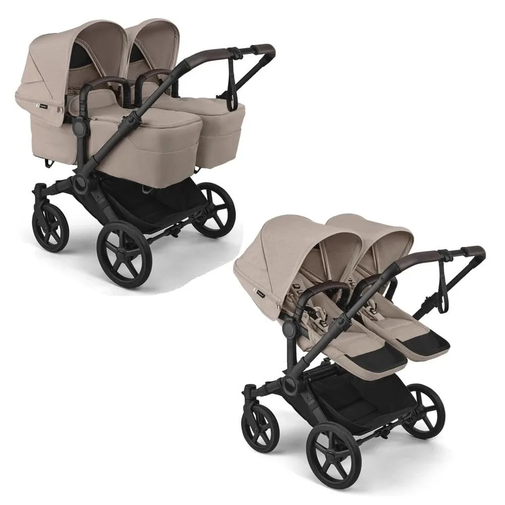 Коляска для двойни 2 в 1 Bugaboo Twin Donkey 6 (Black/Desert Taupe Melange)