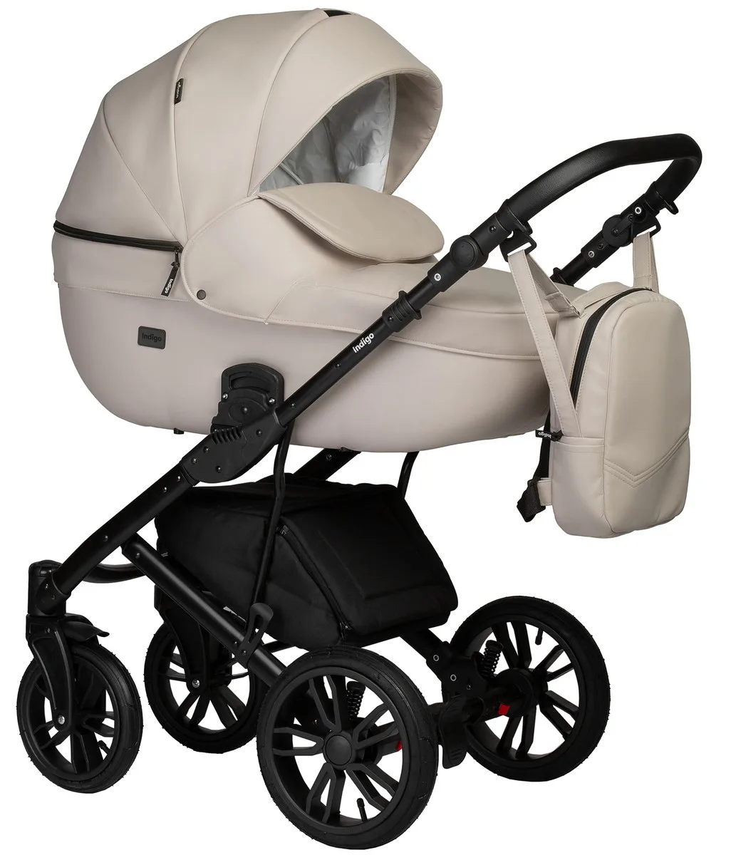 Детская коляска Indigo Mio Eco 2 в 1 (02 св.бежевая кожа)