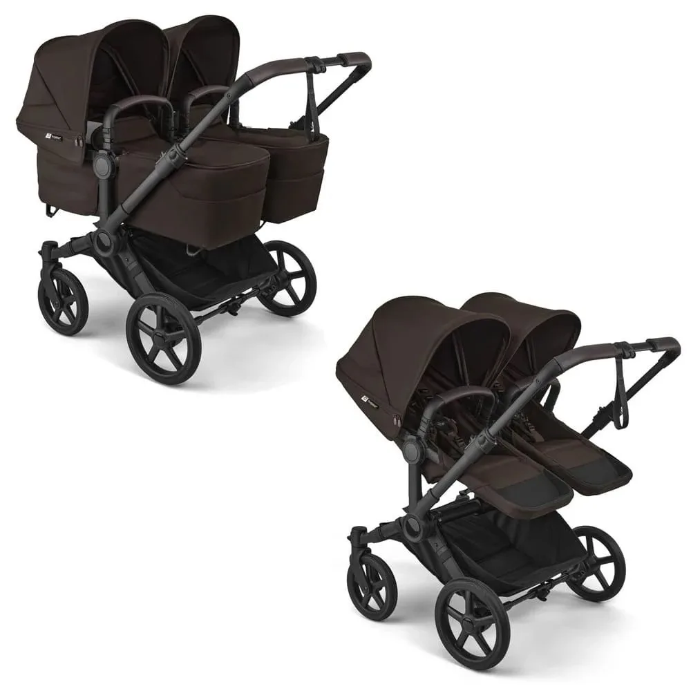 Коляска для двойни 2 в 1 Bugaboo Twin Donkey 6 (Black/Cocoa Brown)