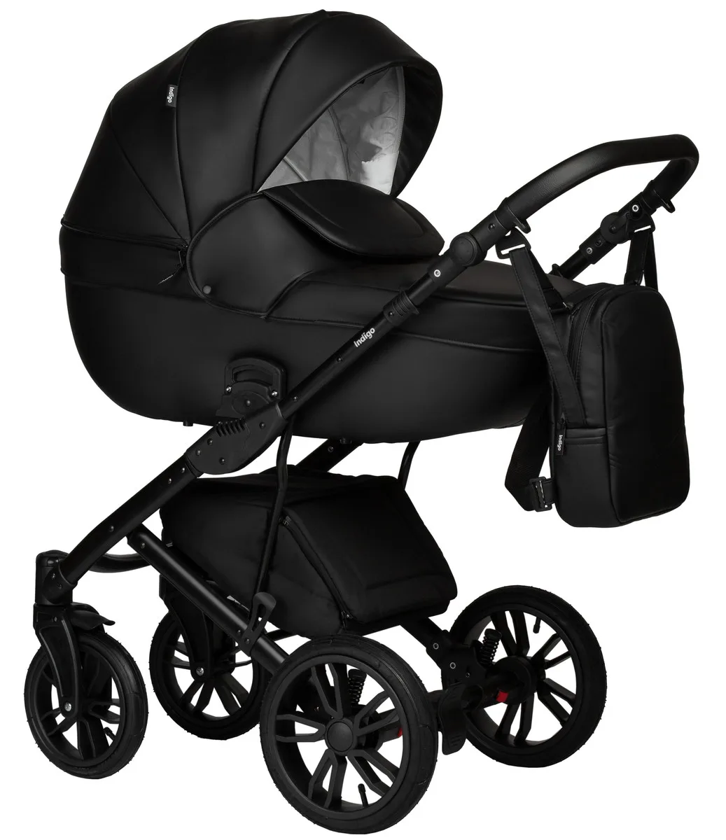 Детская коляска Indigo Mio Eco 2 в 1 (01 (черная кожа))