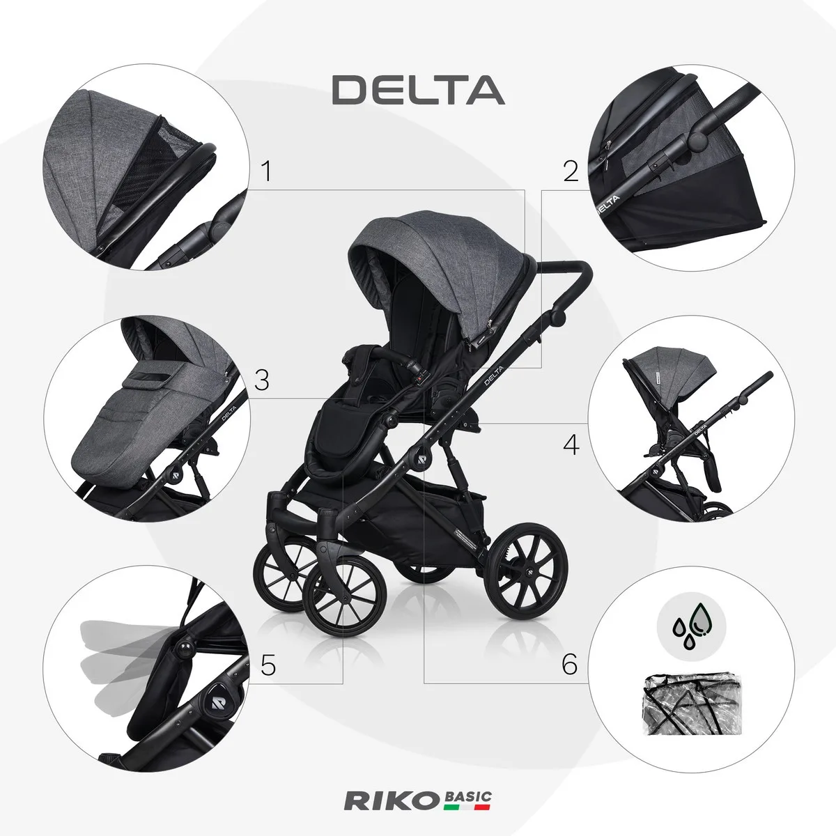 Коляска 3 в 1 RIKO BASIC DELTA 05 Carbon (темно-серый) 10t0v9rwbg0esfknybxcp4nnqilf6j4r