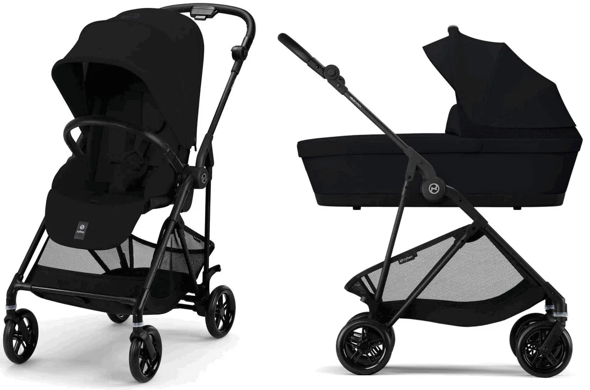 Коляска 2 в 1 Cybex Melio (Carbon Magic Black с дождевиком)