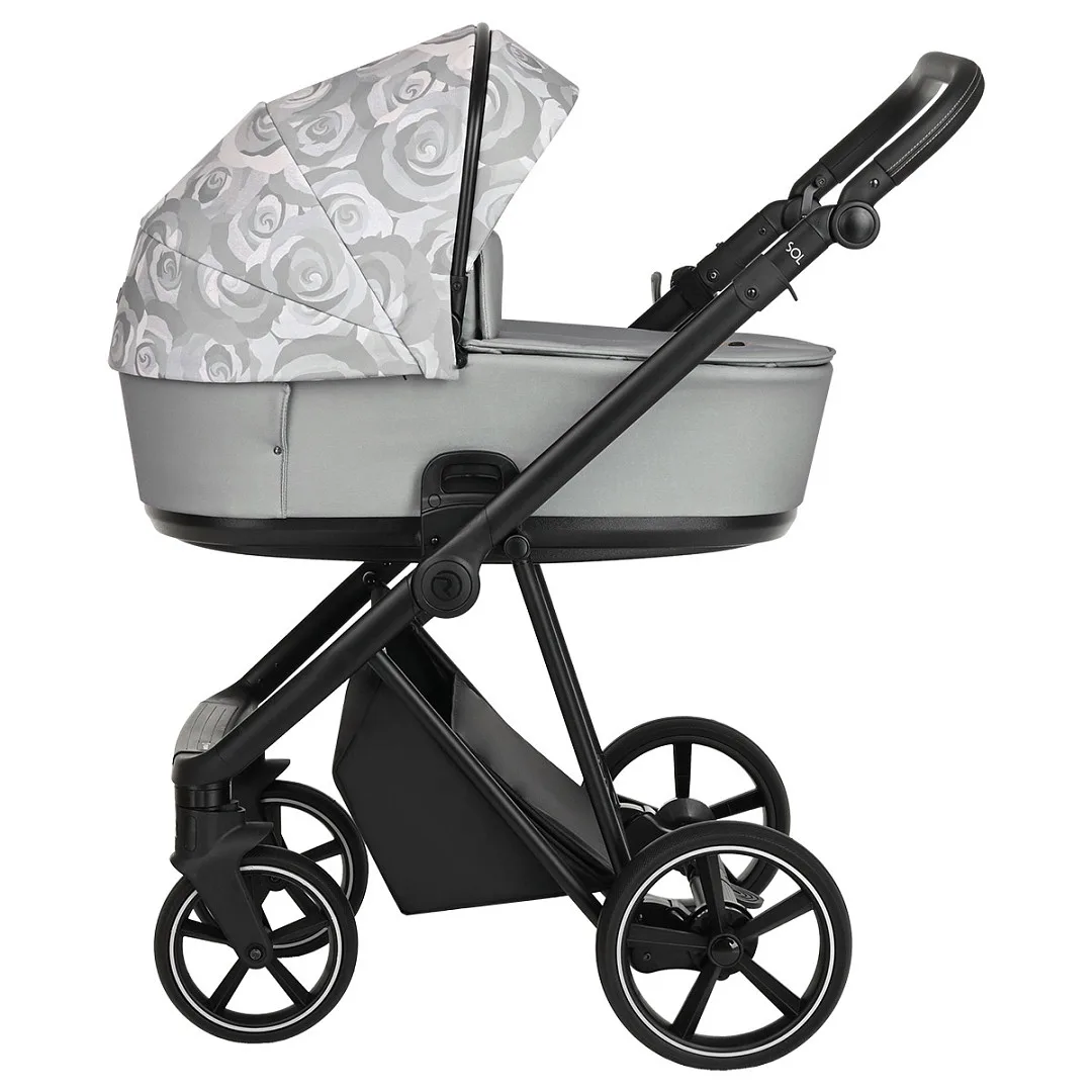 Коляска 2 в 1 Roan Sol Flowers Gray/Black/руч.Черный wwr8uhhx50dtjsyqsmoyjfrrr9zibgzu