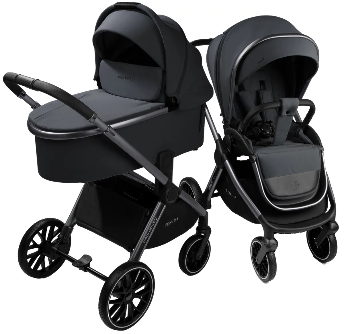 Коляска 2 в 1 Amarobaby Genius (Серый)