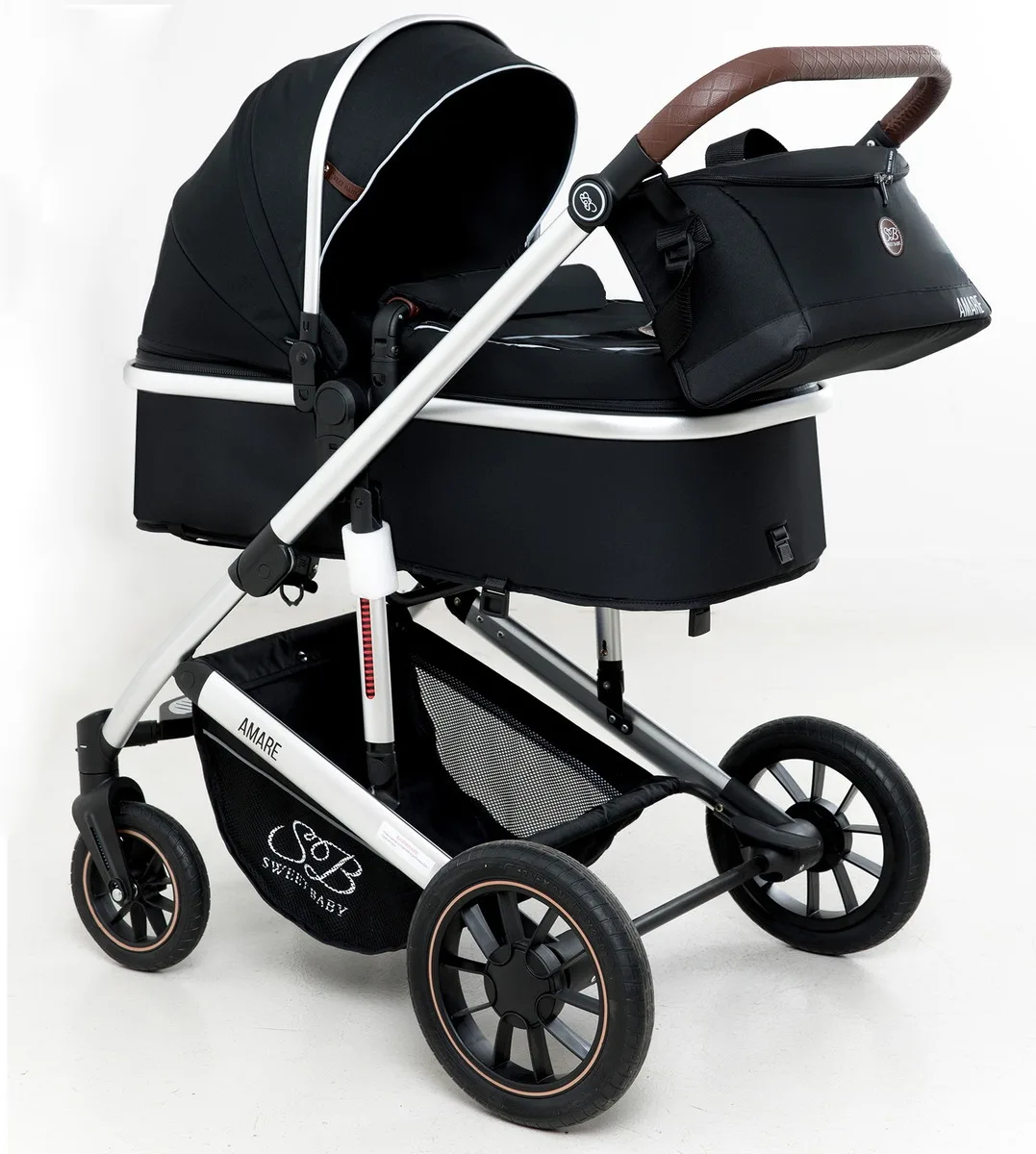 Коляска-трансформер 2 в 1 Sweet Baby Amare Black wq15y7nncpa70f8s2fx779eshv59s933