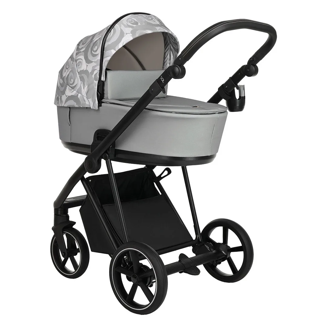 Коляска 2 в 1 Roan Sol Flowers Gray/Black/руч.Черный 6yns1tx6qk8dqtlhcsrtdepxhb2f8gjv