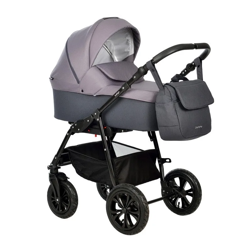 Коляска 2 в 1 Indigo CHARLOTTE Sity  т.серый+фиолетовый gp6xdforq85na2ubwv8buu5ogqg7y2f4