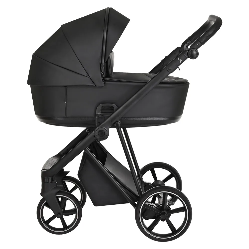 Коляска 2 в 1 Roan Sol Кожа Black/Black/руч.Черный 7e913a3e89f5bef23803d4652c9c23a4