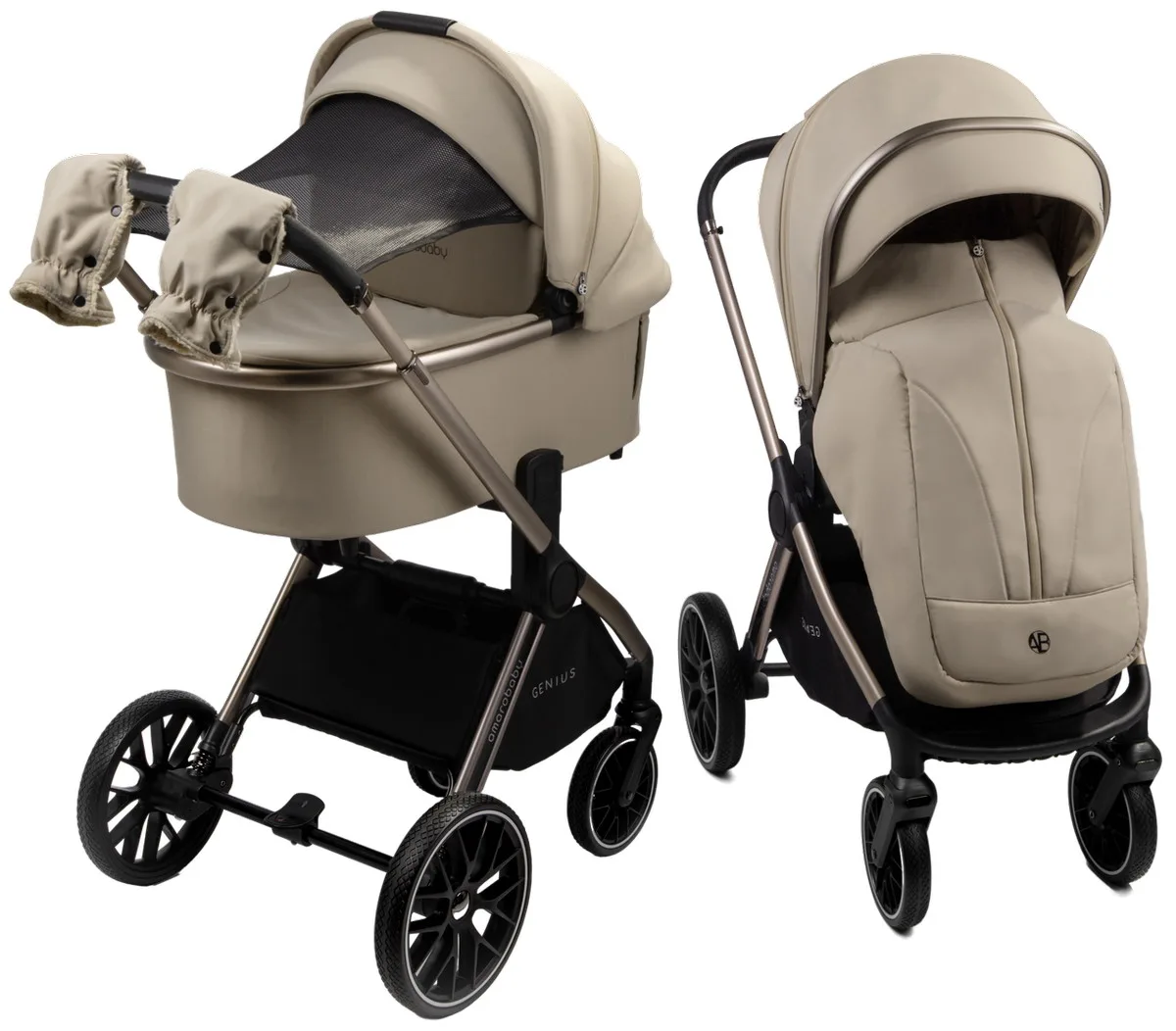 Коляска 2 в 1 Amarobaby Genius (Бежевый)