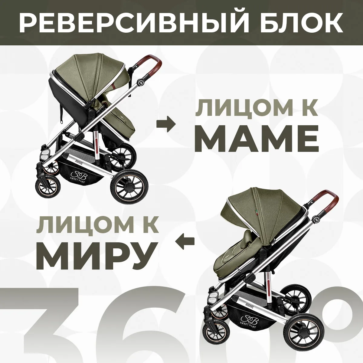 Коляска-трансформер 2 в 1 Sweet Baby Amare Olive tmb2cam3vsh4tdrf8ilv3gaqrihgzwgv